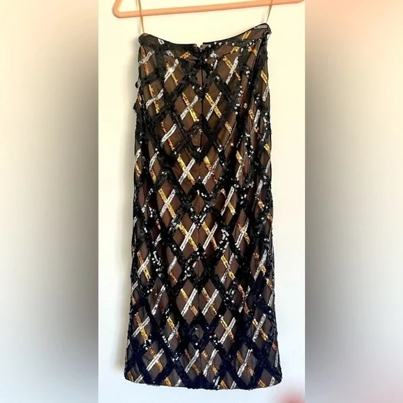 NWOT Dress the Population Black Mesh Overlay Sequin Skirt Size Extra Small. - Picture 3 of 4